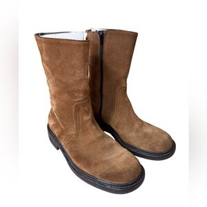 J Crew Men’s MacAlister Vintage Zip Brown Suede Boots Size 8